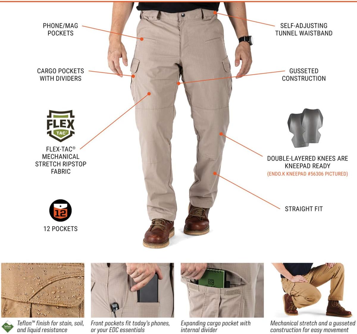 5.11 - Pantalon Stryke avec Flex-TAC TM (Homme) - Noir 5.11