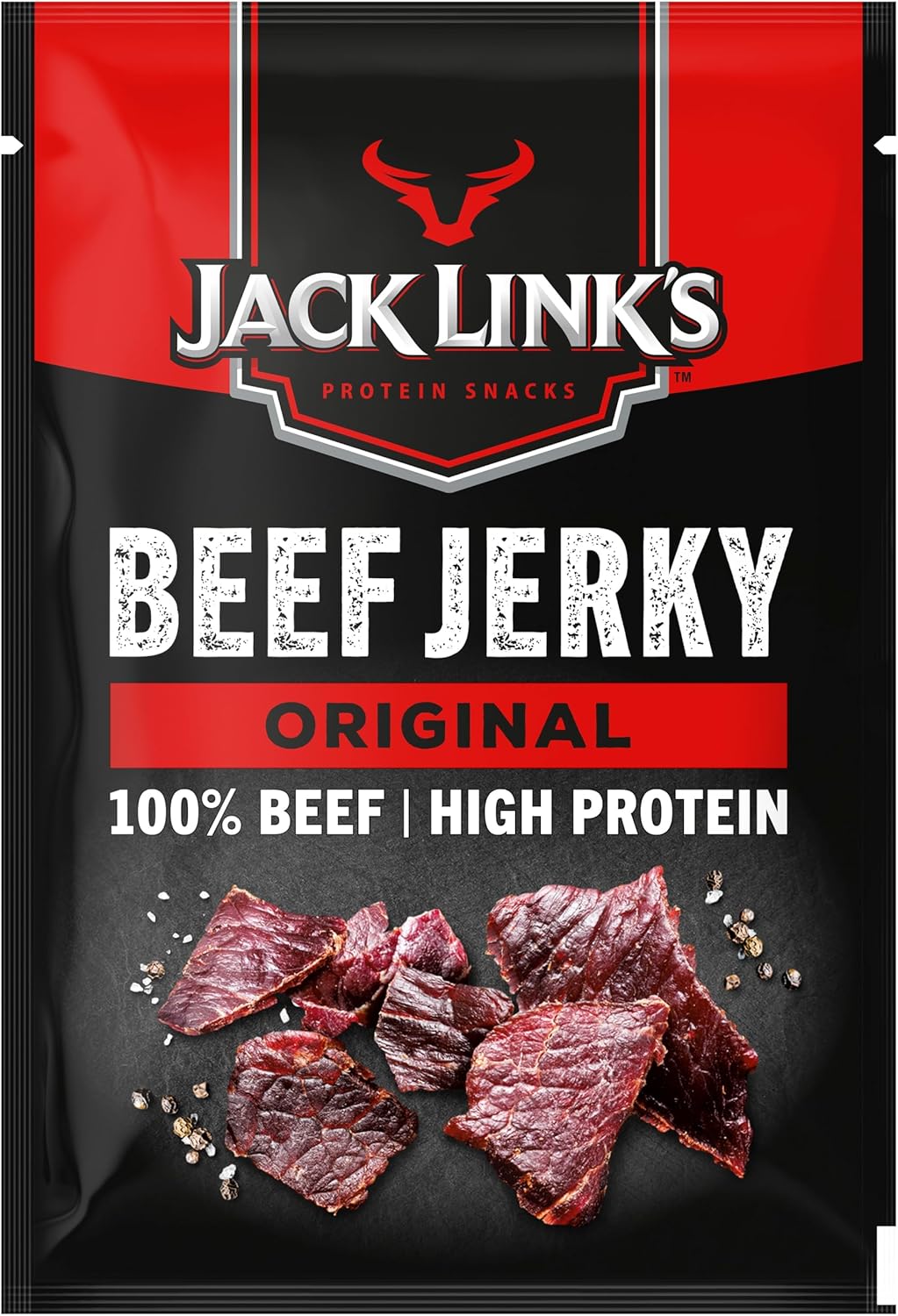 Jack Links Beef Jerky Original (12 x 60 g) - Viande séchée - Riche en protéine snack - Boeuf séché Jack Link's