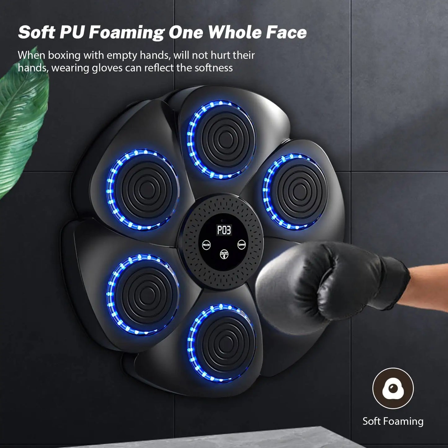 Machine de Boxe Intelligente Bluetooth avec Musique - Entraînement et Décompression - BLACKBEARD OUTDOOR INDUSTRIES