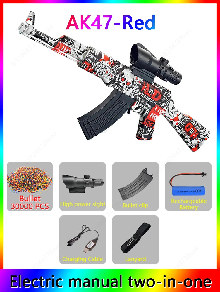 Fusil Jouet AK47 Électrique – Lanceur de Billes d’Eau – Mode Automatique & Manuel – Jeu de Tir en Plein Air Ma boutique