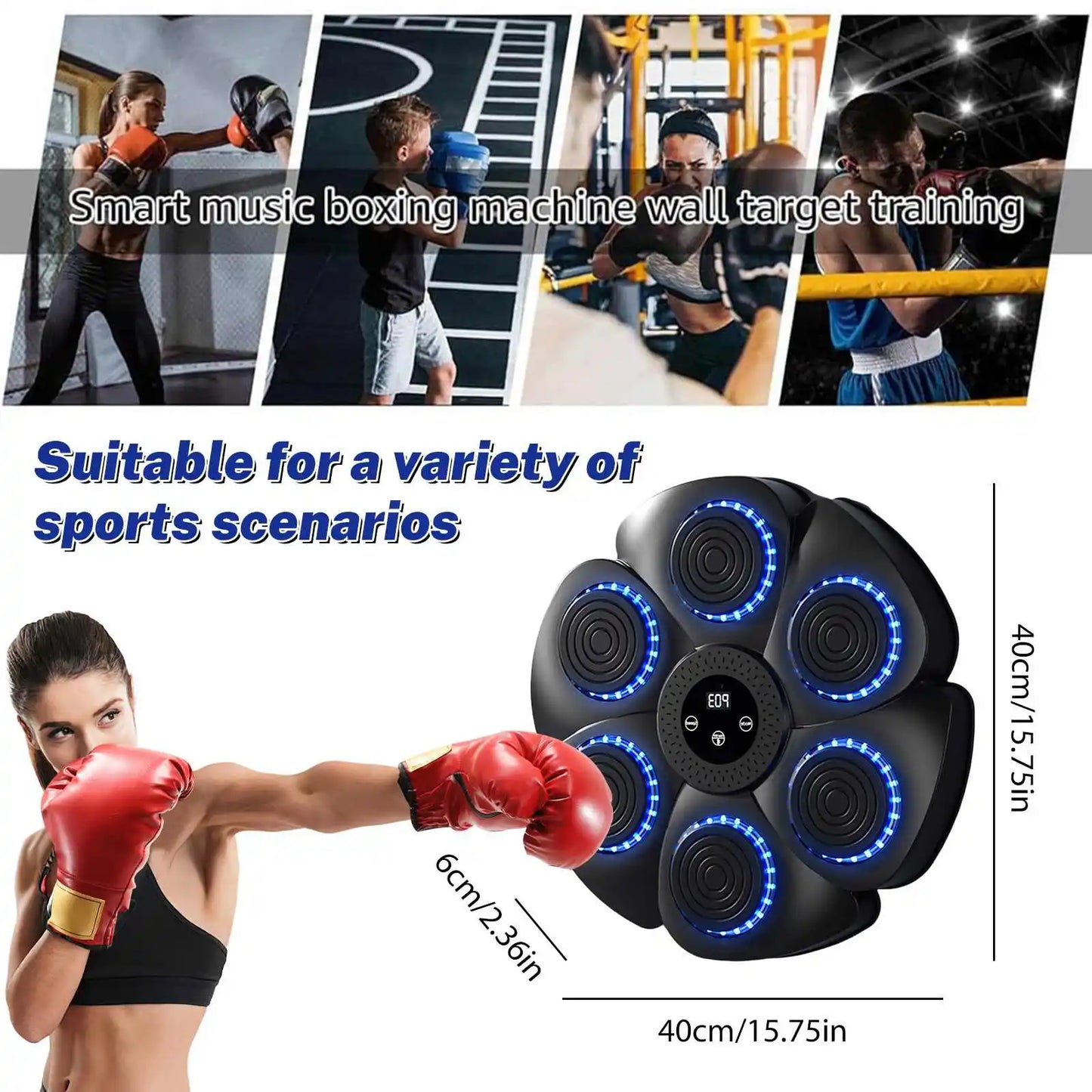 Machine de Boxe Intelligente Bluetooth avec Musique - Entraînement et Décompression - BLACKBEARD OUTDOOR INDUSTRIES