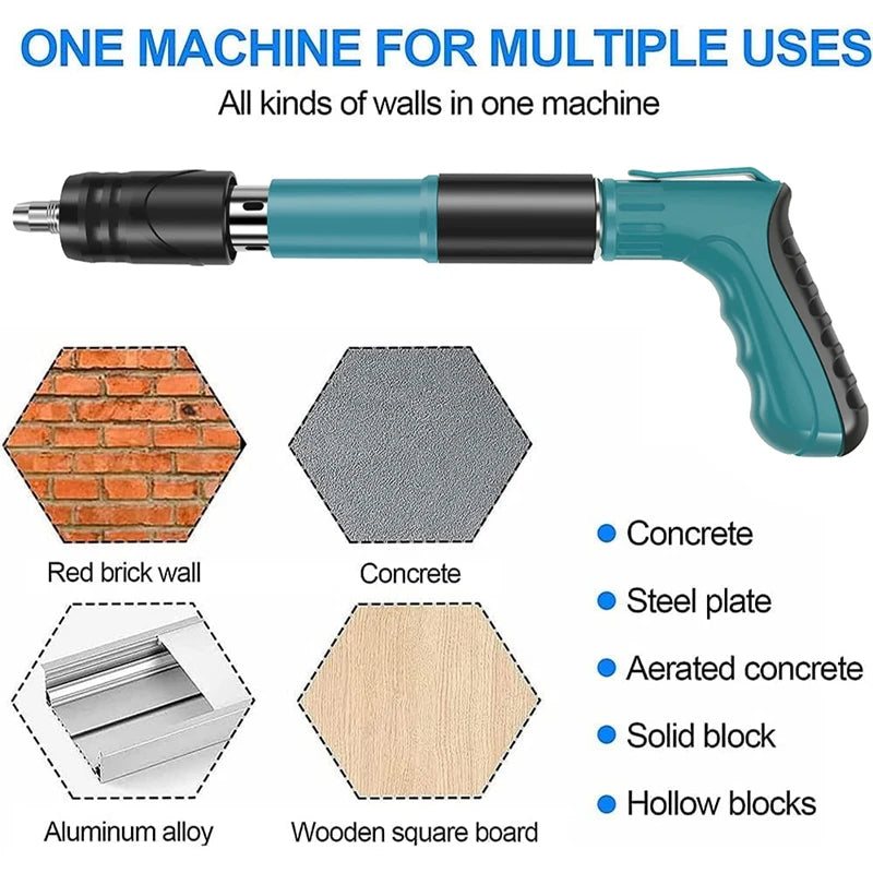 Mini Pistolet à Clous en Acier - 100 Clous + Boîte Plastique | Outil Manuel pour Perforation et Fixation Murale BLACKBEARD OUTDOOR INDUSTRIES