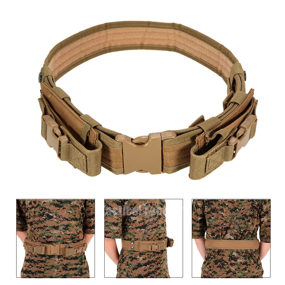 Ceinture Tactique de Combat avec Pochette pour Chargeur – Ceinture de Sécurité à Libération Rapide pour Entraînement Airsoft et Chasse BLACKBEARD OUTDOOR INDUSTRIES