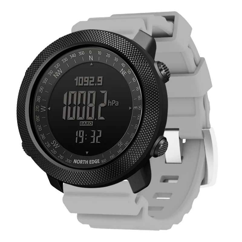 NORTH EDGE APACHE 3 Montre Digitale Sportive pour Homme - Altimètre, Baromètre, Boussole, Thermomètre, Résistante à l'Eau 50m BLACKBEARD OUTDOOR INDUSTRIES