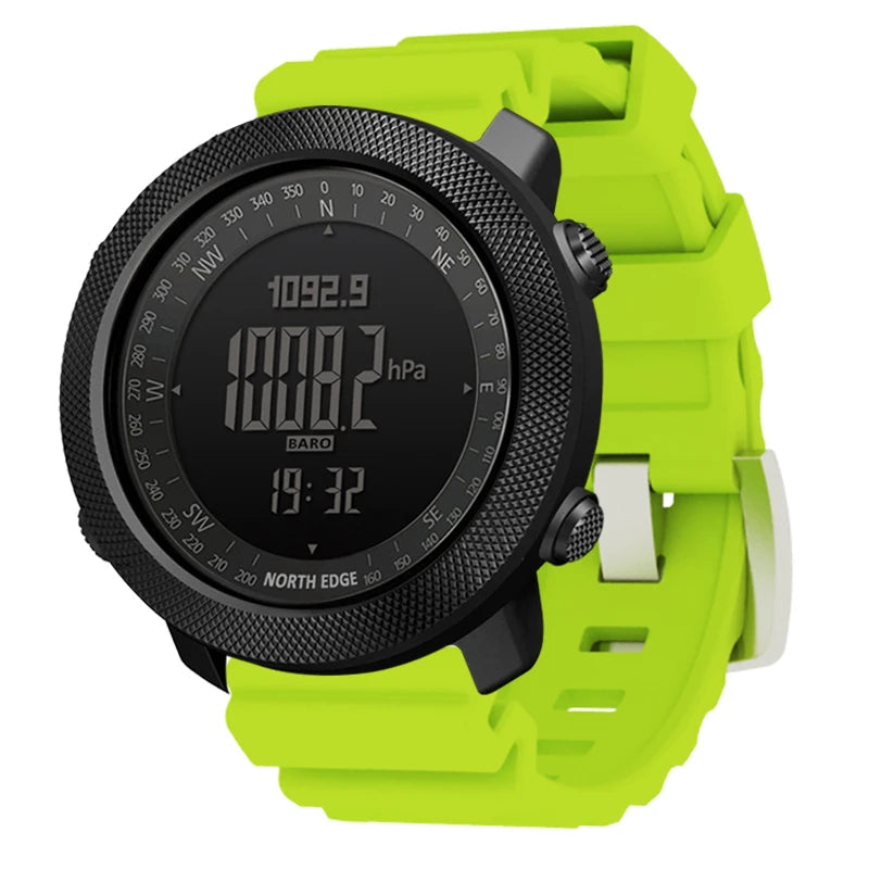 NORTH EDGE APACHE 3 Montre Digitale Sportive pour Homme - Altimètre, Baromètre, Boussole, Thermomètre, Résistante à l'Eau 50m BLACKBEARD OUTDOOR INDUSTRIES