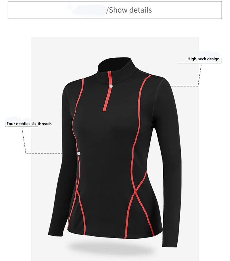 Ensemble de Sous-Vêtements Thermiques pour Femmes – T-Shirt à Col Montant et legging en Polyester et Spandex, Séchage Rapide, Chaud et Respirant - BLACKBEARD OUTDOOR INDUSTRIES