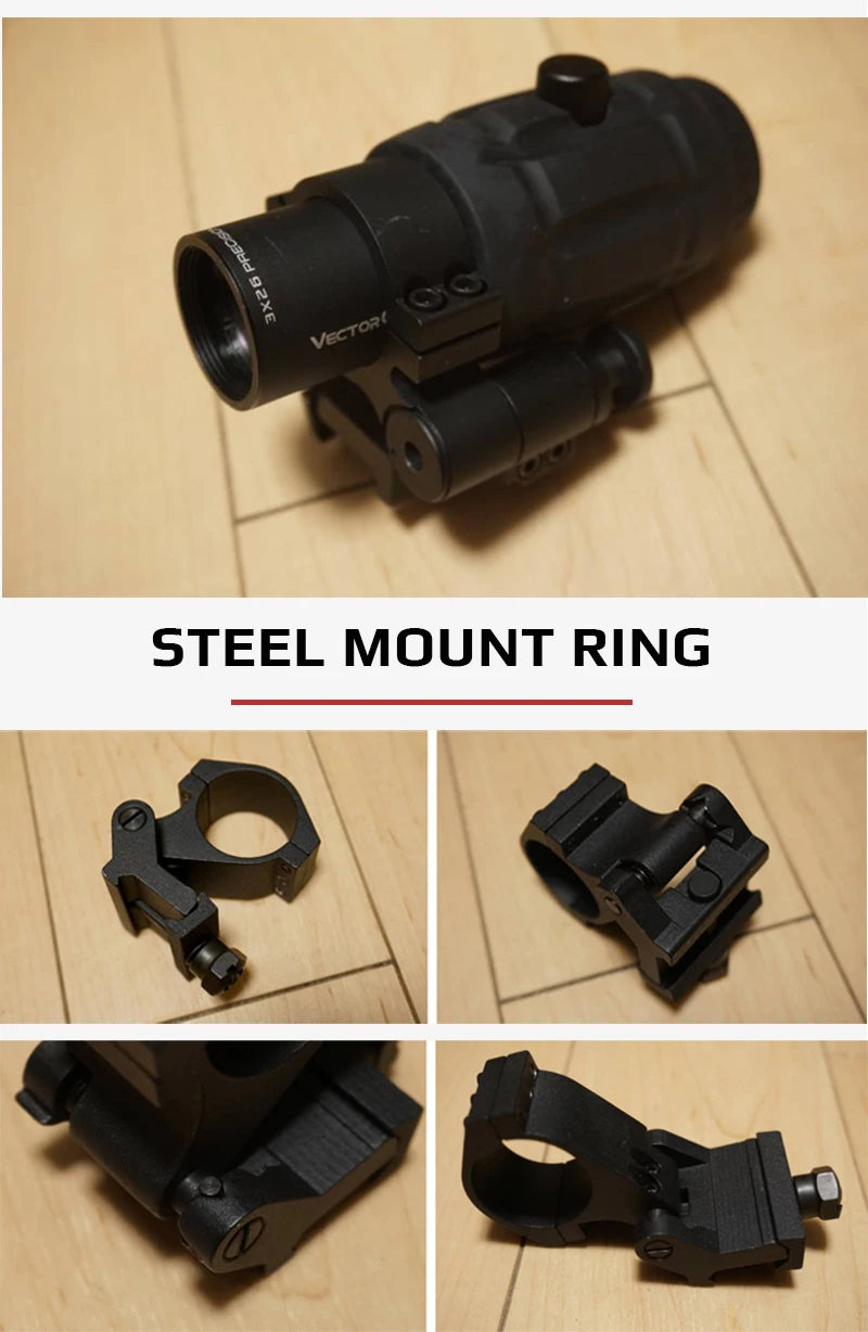 Vector Optics Magnifier 3x, 4x, 5x avec Monture à Pivot – Amplificateur de Précision pour Viseur Point Rouge (Compatible avec Maverick Scrapper) - BLACKBEARD OUTDOOR INDUSTRIES