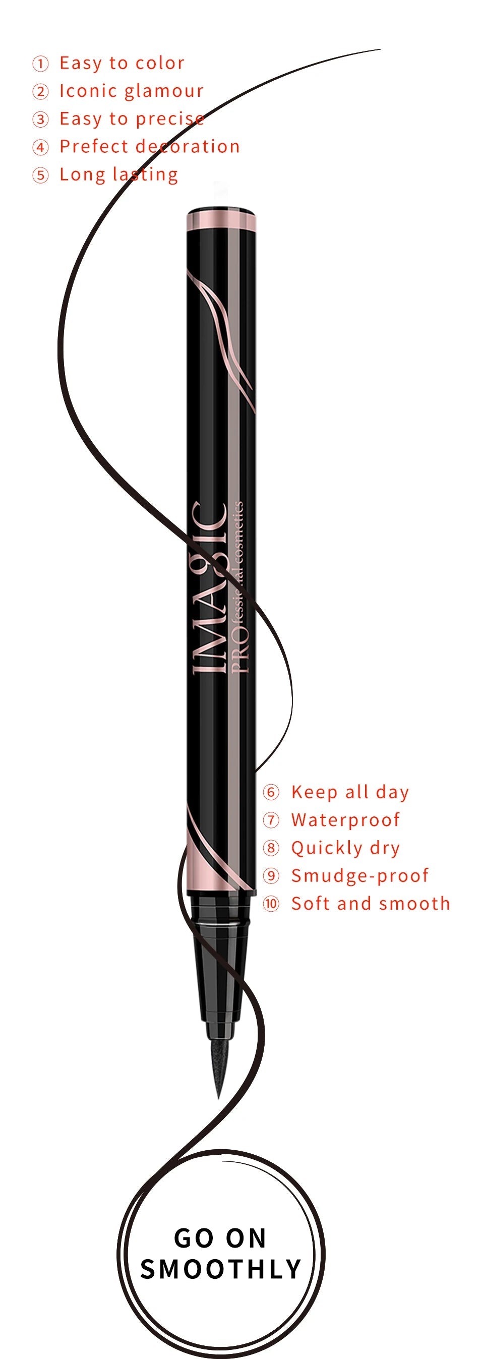 IMAGIC Waterproof Eyeliner - Long-Lasting Matte & Shimmer Finish Eyeliner Pen BLACKBEARD OUTDOOR INDUSTRIES