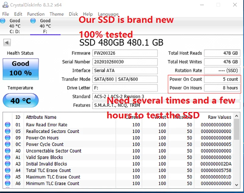 Goldenfir SSD 128GB SATAIII SSD 512GB 480GB 256GB HD 1TB 500GB Hard Disk 2.5 Ma boutique