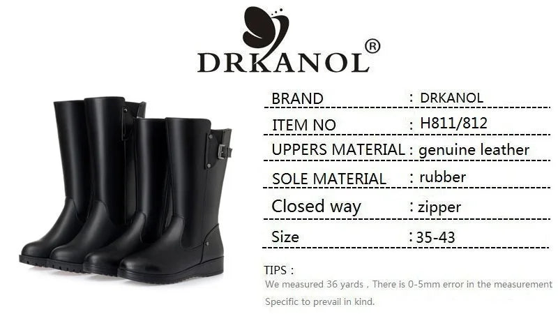 Bottes Femme DRKANOL en Cuir Véritable – Doublure Laine Naturelle – Bottes Chaudes d’Hiver | Tailles 34 à 45 - BLACKBEARD OUTDOOR INDUSTRIES