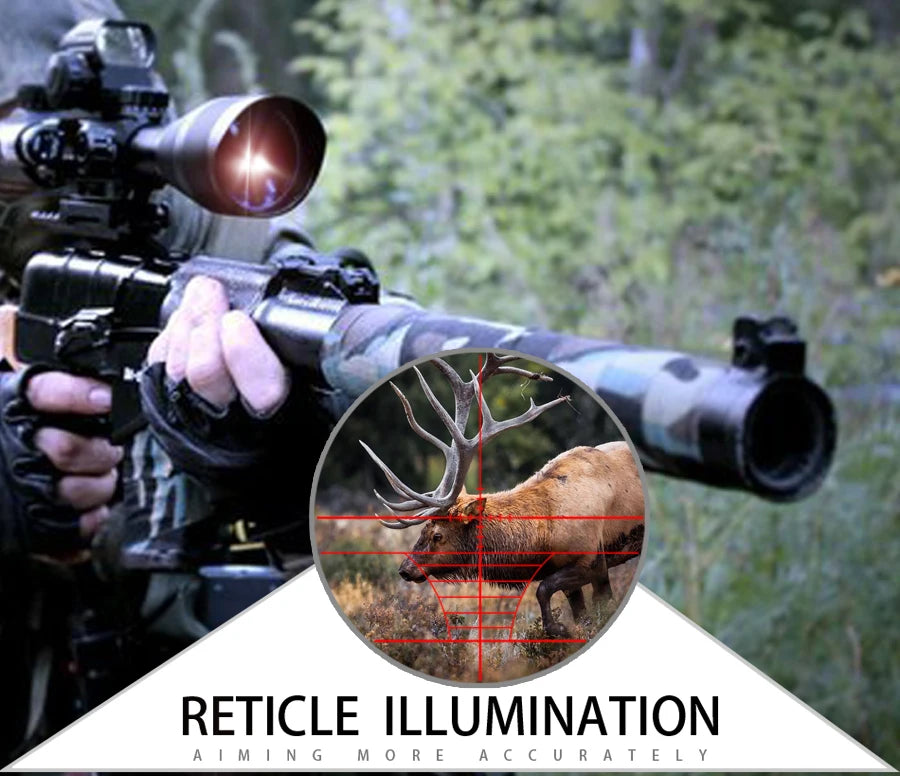 Lunette de Tir 4-12x50 avec Réticule Télémétrique Illuminé + Viseur Holographique 4 Réticules + Laser Rouge/Vert - Rail 20mm - BLACKBEARD OUTDOOR INDUSTRIES