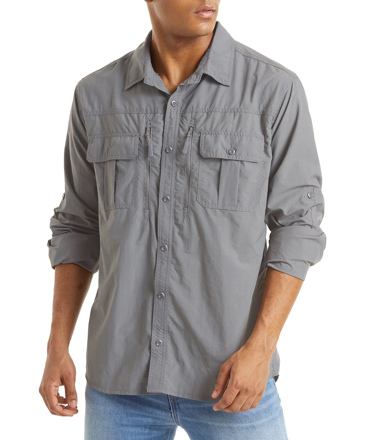 Chemise Homme TACVASEN | Manches Longues | Séchage Rapide | Protection UV | Poches Zippées | Randonnée & Travail Extérieur - BLACKBEARD OUTDOOR INDUSTRIES