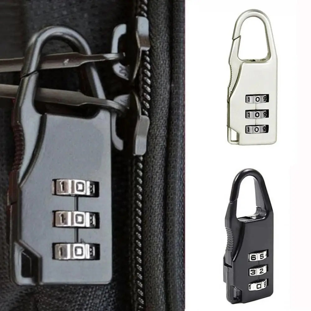 Mini Cadenas de Voyage en Alliage d'Aluminium – Cadenas à 3 Chiffres Réinitialisables, Code de Sécurité pour Valise, Sac et Accessoires - BLACKBEARD OUTDOOR INDUSTRIES