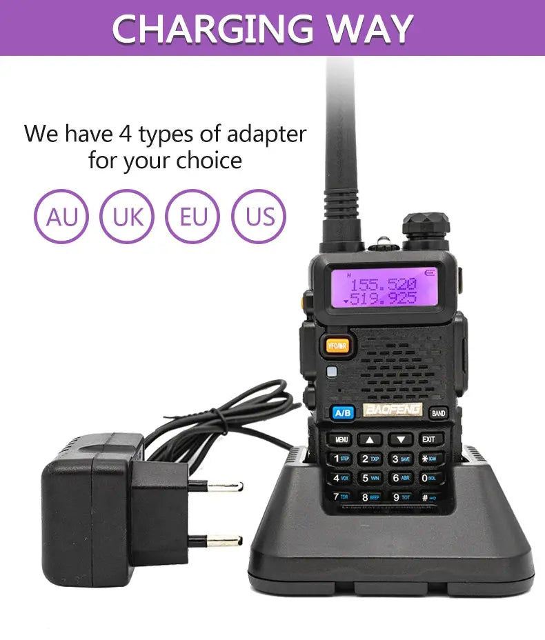 Baofeng UV-5R 8W – Radio Bidirectionnelle Haute Puissance | Jusqu’à 15 km de Portée Ma boutique