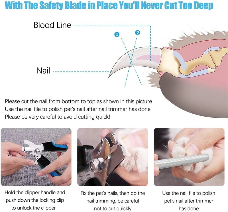 Coupe-Griffes Professionnel pour Chiens et Chats – Acier Inoxydable avec Butée de Sécurité Ma boutique