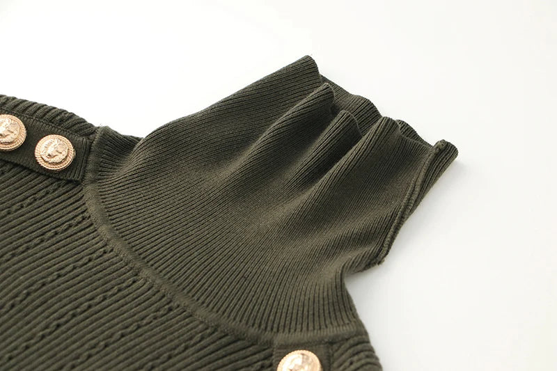 Pull en Laine Mélangée à Col Roulé Femme - Vert Armée, Épaules Padding, Casual, Tricoté pour l'Hiver BLACKBEARD OUTDOOR INDUSTRIES
