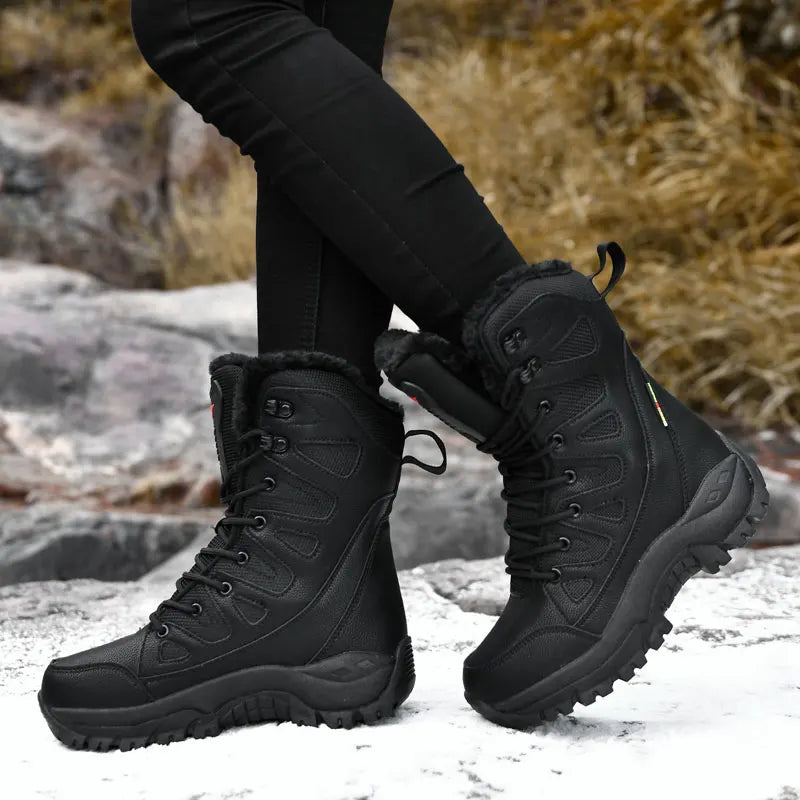 Bottes d'Hiver Femme Moipheng - Super Chaleur, Taille Plus, Chaussures à Plateforme, Bottes Moto à mi-mollet avec Doublure en Fourrure - Zapatos Para Mujer - BLACKBEARD OUTDOOR INDUSTRIES