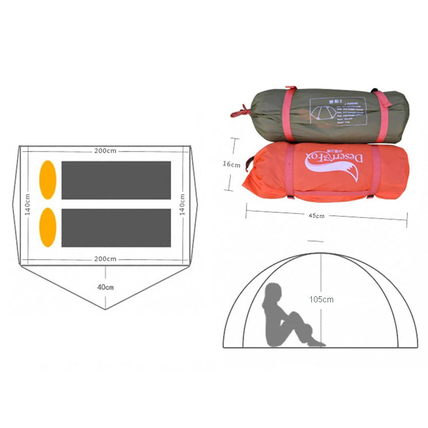 Tente de Randonnée Desert&Fox pour 2 Personnes - BLACKBEARD OUTDOOR INDUSTRIES