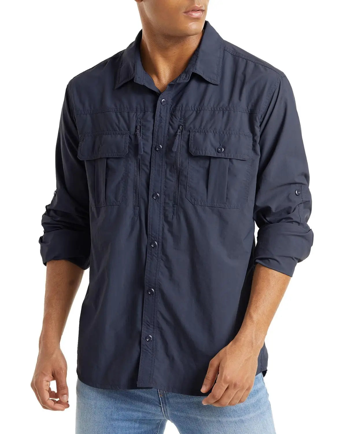 Chemise Homme TACVASEN | Manches Longues | Séchage Rapide | Protection UV | Poches Zippées | Randonnée & Travail Extérieur - BLACKBEARD OUTDOOR INDUSTRIES