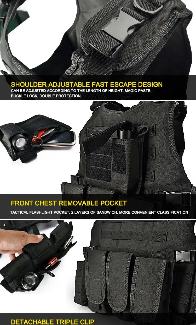 Gilet Tactique Porte-Plaque YAKEDA E88005 – Usage Professionnel & Airsoft Ma boutique