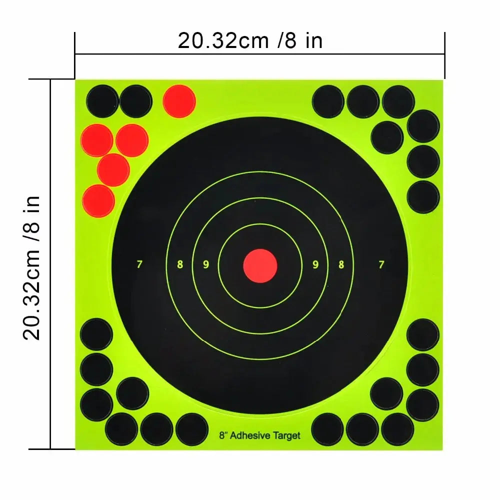 Pastilles Cibles Rondes Autocollantes – 25/50 pcs, 8 pouces (20,32 cm) – Stickers pour Tir et Chasse Ma boutique