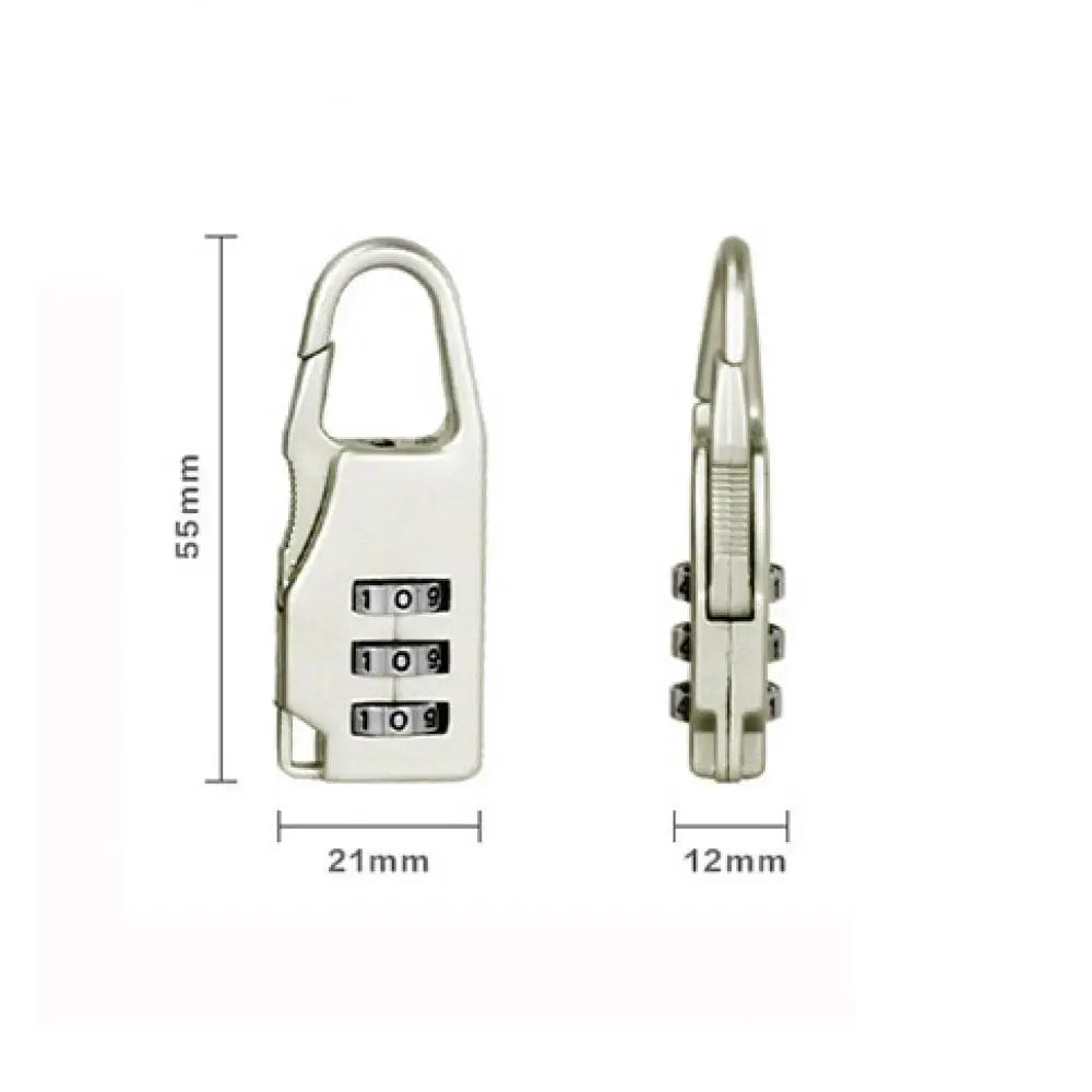 Mini Cadenas de Voyage en Alliage d'Aluminium – Cadenas à 3 Chiffres Réinitialisables, Code de Sécurité pour Valise, Sac et Accessoires - BLACKBEARD OUTDOOR INDUSTRIES