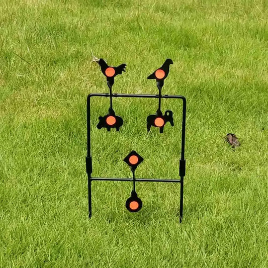 Cible Métallique Spinner Auto-Réinitialisable – 6 Plaques Animaux pour Carabine à Air et Pistolet Airsoft Ma boutique