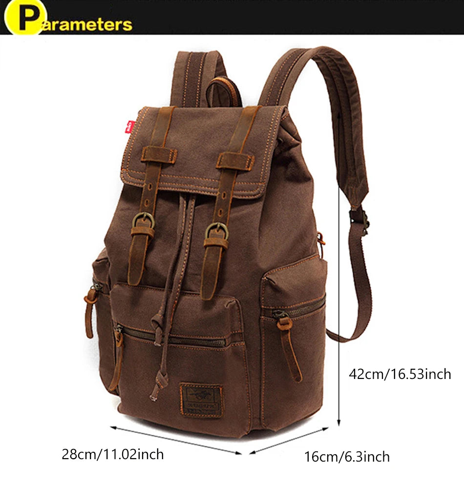 MARKROYAL Sac à Dos Vintage en Toile – Grand Format 36–55L | Compatible PC 14’’ | Unisexe - BLACKBEARD OUTDOOR INDUSTRIES