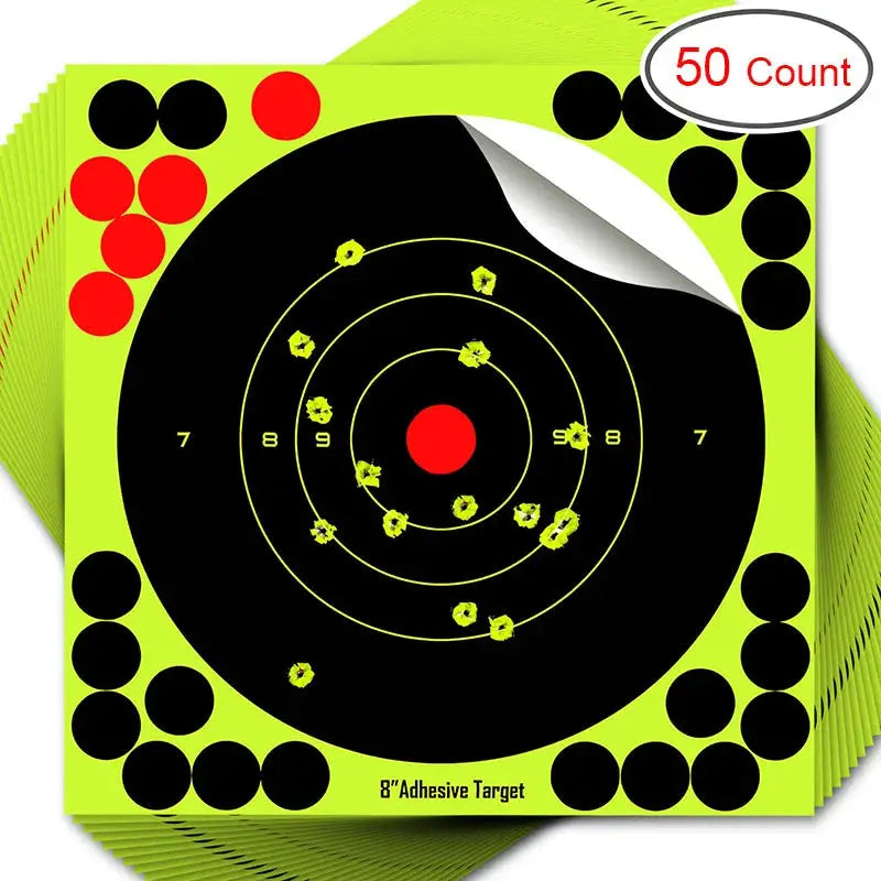 Pastilles Cibles Rondes Autocollantes – 25/50 pcs, 8 pouces (20,32 cm) – Stickers pour Tir et Chasse Ma boutique