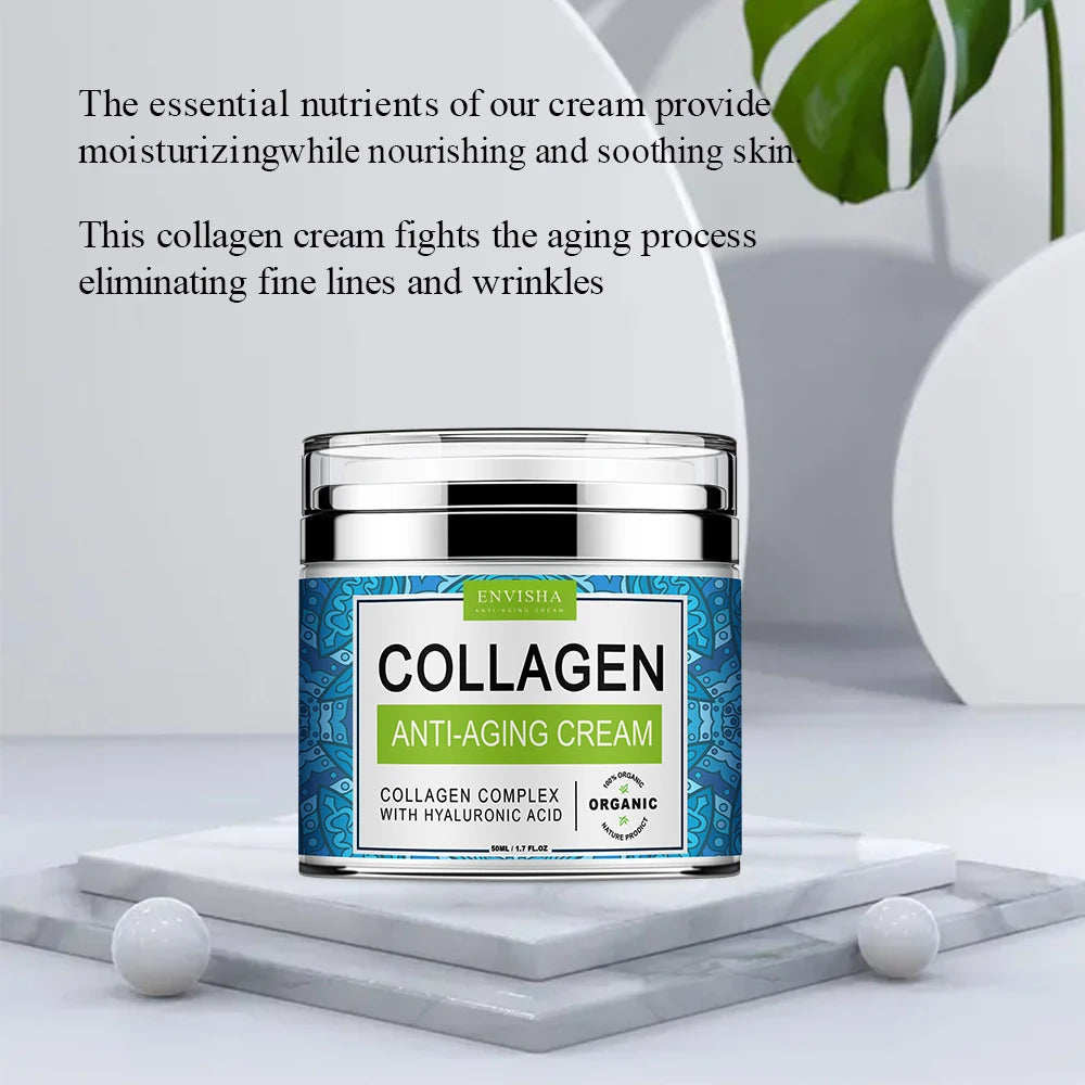 Crème Visage ENVISHA – Collagène & Acide Hyaluronique pour Anti-Âge et Hydratation de la Peau BLACKBEARD OUTDOOR INDUSTRIES