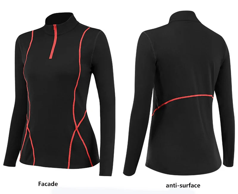 Ensemble de Sous-Vêtements Thermiques pour Femmes – T-Shirt à Col Montant et legging en Polyester et Spandex, Séchage Rapide, Chaud et Respirant - BLACKBEARD OUTDOOR INDUSTRIES