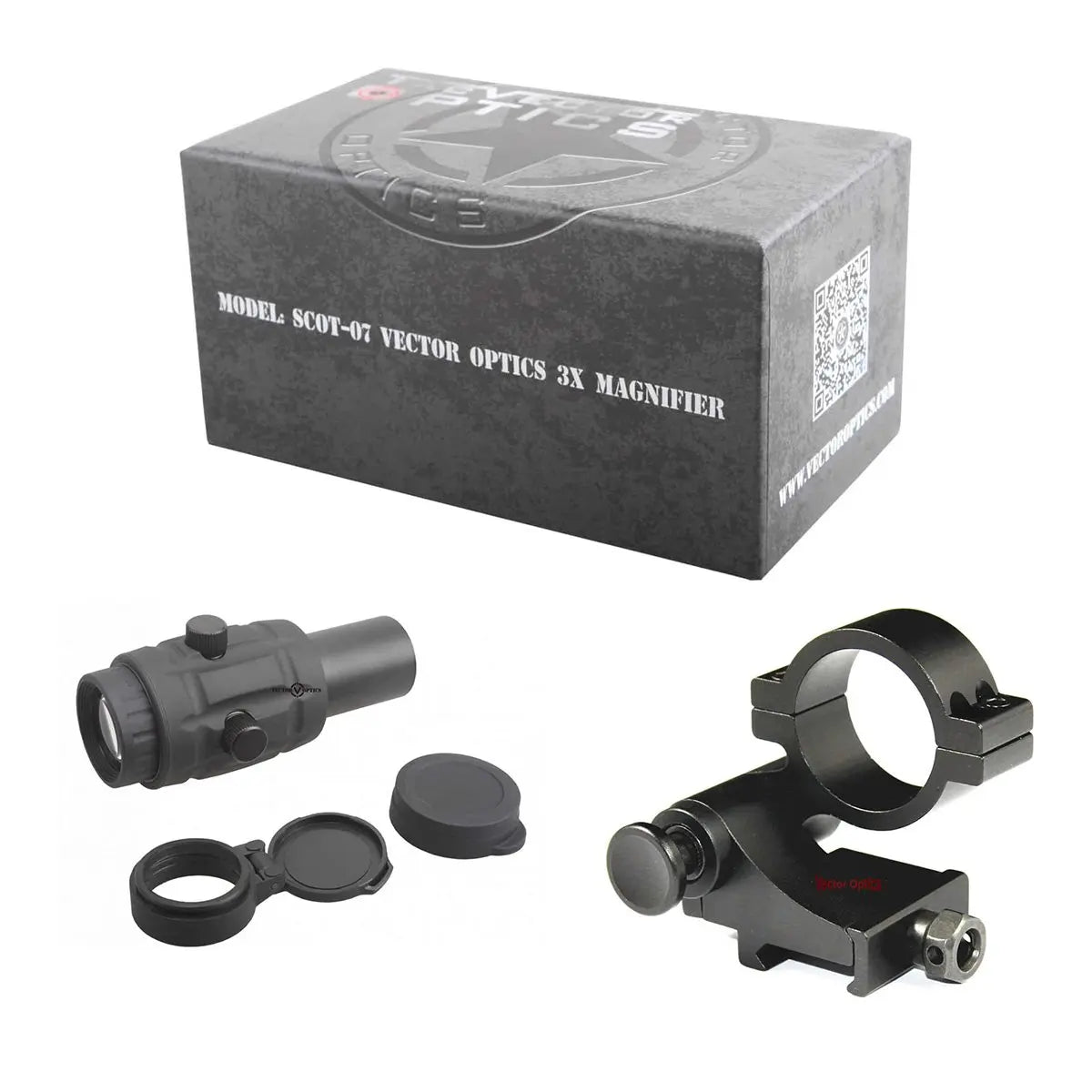 Vector Optics Magnifier 3x, 4x, 5x avec Monture à Pivot – Amplificateur de Précision pour Viseur Point Rouge (Compatible avec Maverick Scrapper) - BLACKBEARD OUTDOOR INDUSTRIES