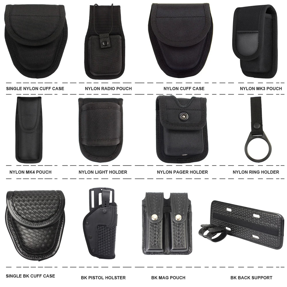 Kit Accessoires Ceinture de Service de Police – Poches Utilitaires, Étui à Menottes, Poche Radio, Porte-Gants, Support Lampe, Support Pager - BLACKBEARD OUTDOOR INDUSTRIES