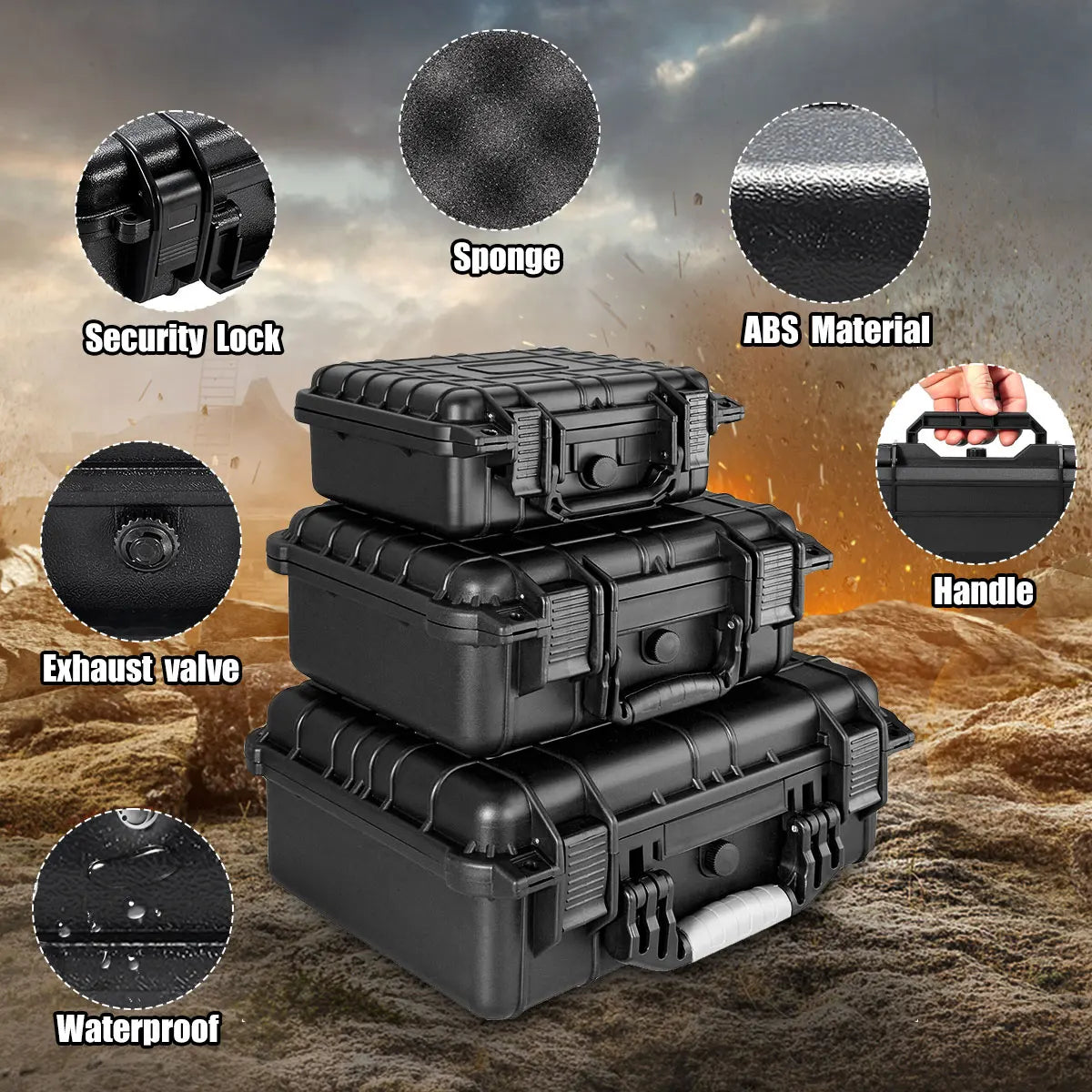 Mallette de Rangement Rigide Étanche avec Mousse Pré-Découpée – 9 Tailles Disponibles - BLACKBEARD OUTDOOR INDUSTRIES