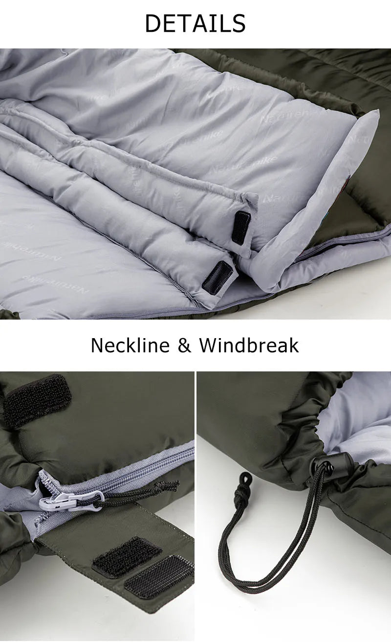 Naturehike Sac de Couchage Ultraléger Imperméable – Couette en Coton Portable Type Envelope - BLACKBEARD OUTDOOR INDUSTRIES