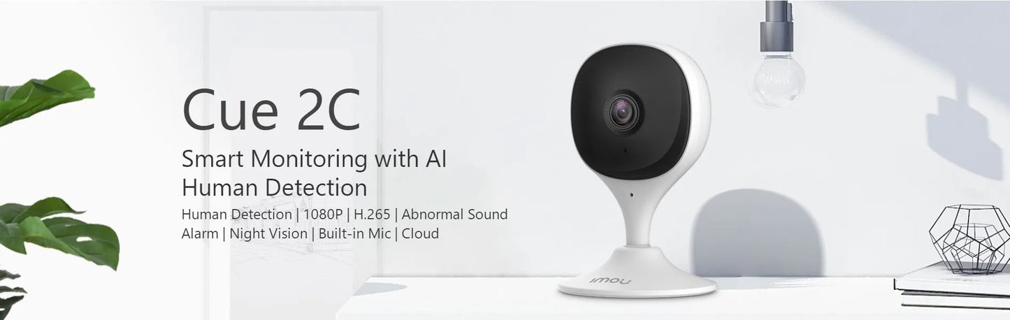 IMOU Cue 2C – Caméra de Surveillance Intérieure 1080P avec Détection Humaine IA & Vision Nocturne Ma boutique