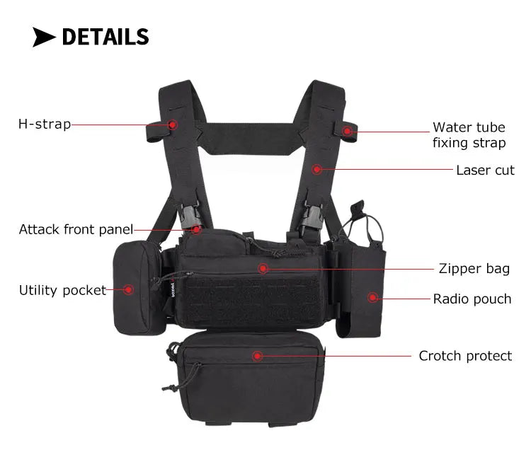 YAKEDA – Chest Rig Tactique Modulaire | Gilet Mini-Rig Léger avec Système de Dégagement Rapide Ma boutique