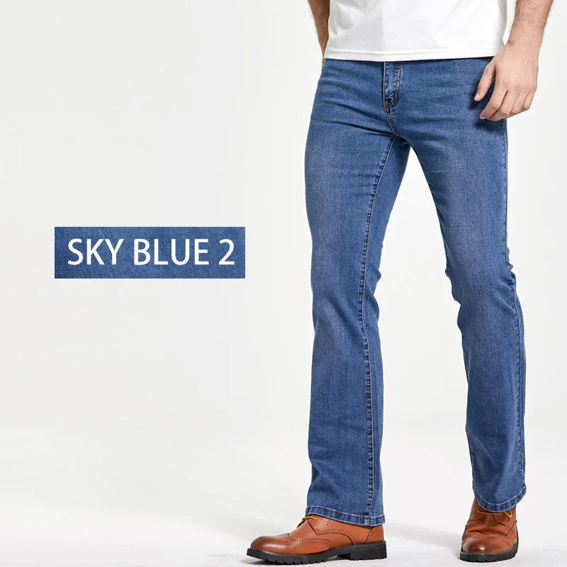 Jean Homme Bootcut Légèrement Évasé Slim Fit – Pantalon en Denim Stretch Classique, Bleu ou Noir, Tendance Designer BLACKBEARD OUTDOOR INDUSTRIES