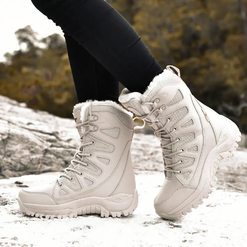 Bottes d'Hiver Femme Moipheng - Super Chaleur, Taille Plus, Chaussures à Plateforme, Bottes Moto à mi-mollet avec Doublure en Fourrure - Zapatos Para Mujer - BLACKBEARD OUTDOOR INDUSTRIES