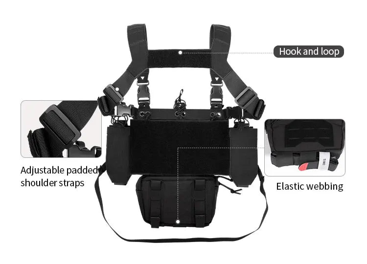 YAKEDA Tactical Mini Chest Rig – Laser Cut MOLLE Ma boutique