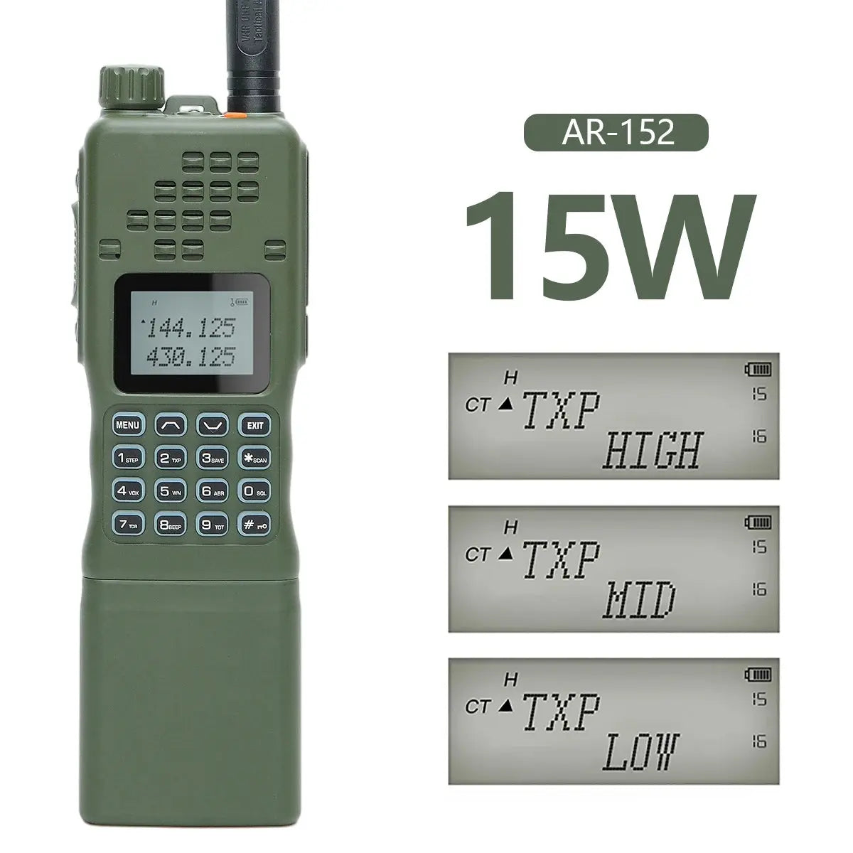 Baofeng AR-152 – Radio Tactique Puissante 25W | Batterie 12000 mAh | Portée jusqu'à 15 kml Longue portée type AN PRC-152 Ma boutique