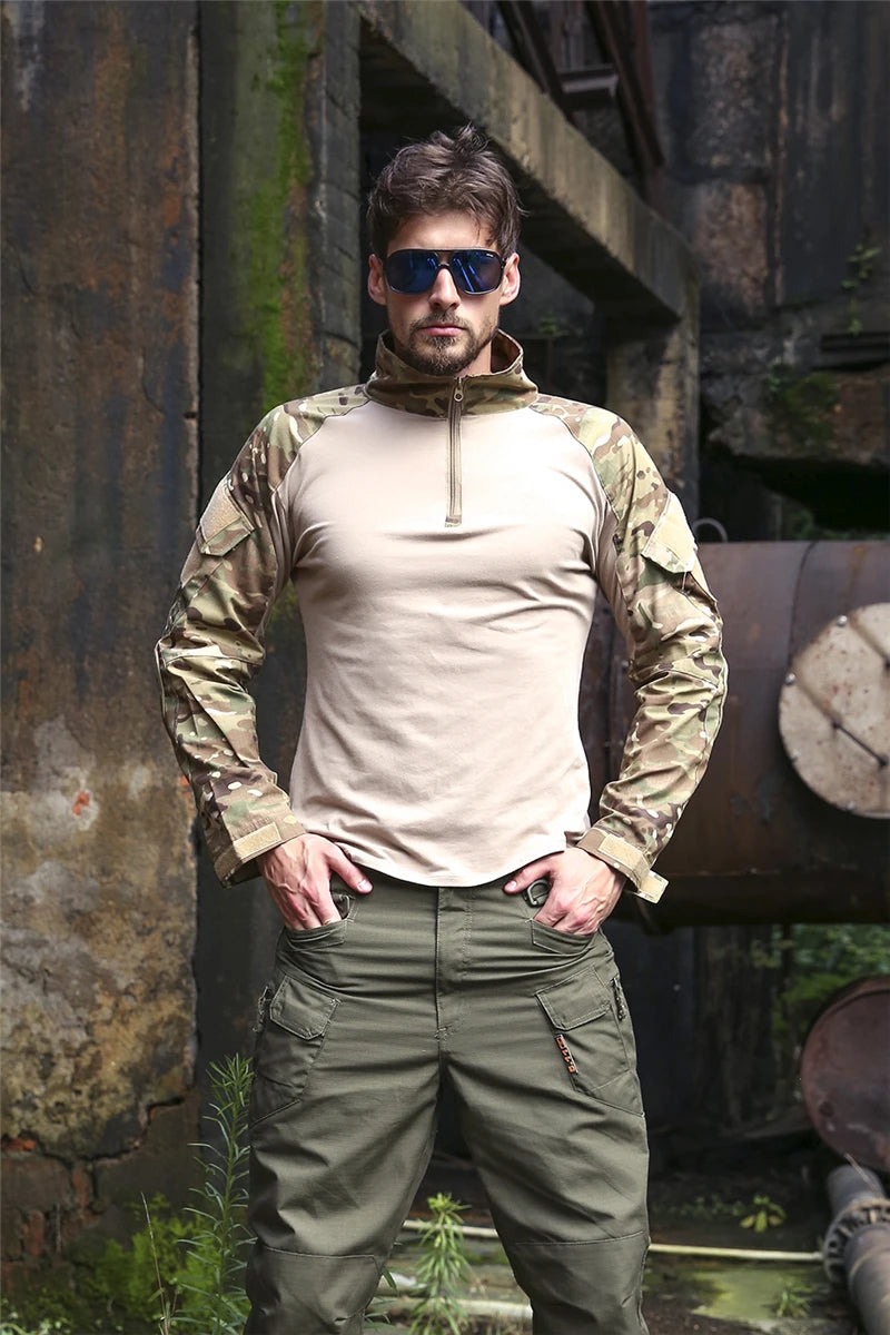 🪖 Chemise de Combat Camouflage Homme – TOMITANY Airsoft | Paintball | Randonnée | Tactique | Manches longues - BLACKBEARD OUTDOOR INDUSTRIES