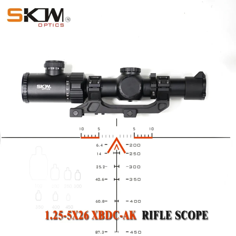 Lunette de visée SKWoptics 1.25-5x26A - Réticule BDC AK47 | Optique Tactique 30mm - BLACKBEARD OUTDOOR INDUSTRIES