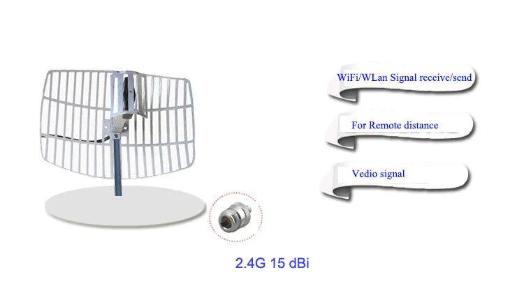 Antenne Parabolique Alfa Étanche 2.4GHz 15dBi – Réflecteur Haute Performance pour Réseau Wi-Fi 802.11b/g/n - BLACKBEARD OUTDOOR INDUSTRIES