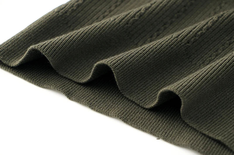 Pull en Laine Mélangée à Col Roulé Femme - Vert Armée, Épaules Padding, Casual, Tricoté pour l'Hiver BLACKBEARD OUTDOOR INDUSTRIES