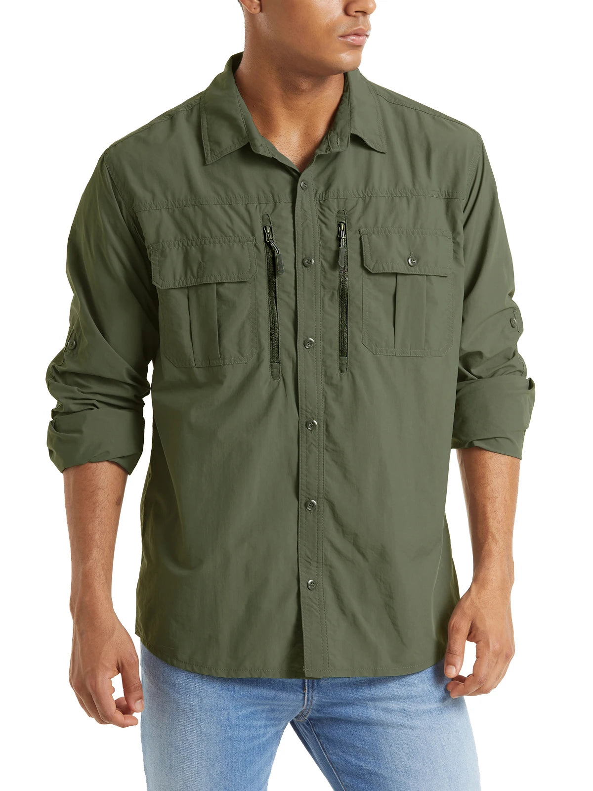 Chemise Homme TACVASEN | Manches Longues | Séchage Rapide | Protection UV | Poches Zippées | Randonnée & Travail Extérieur - BLACKBEARD OUTDOOR INDUSTRIES