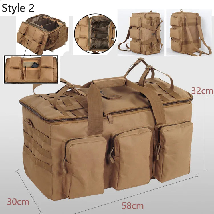 Sac Duffel Tactique 55L – Sac à Dos Convertible pour Camping, Randonnée et Sport - BLACKBEARD OUTDOOR INDUSTRIES