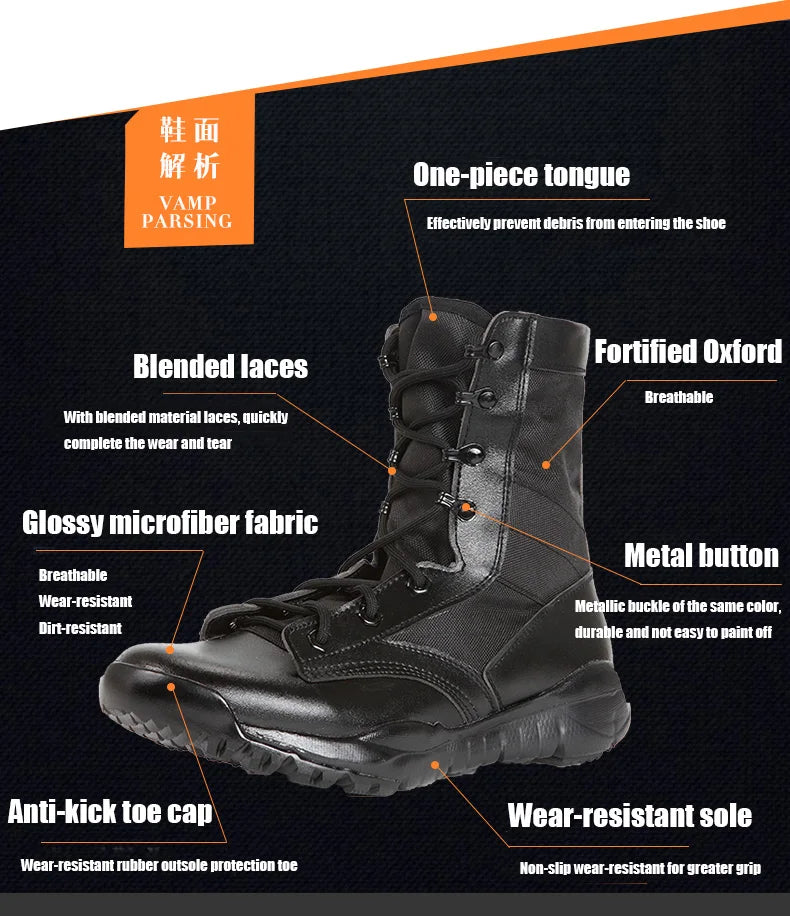 Chaussures de Randonnée Homme Ultra Légères – Bottes Tactiques Militaires Noires – Sneakers de Marche Confortables - BLACKBEARD OUTDOOR INDUSTRIES