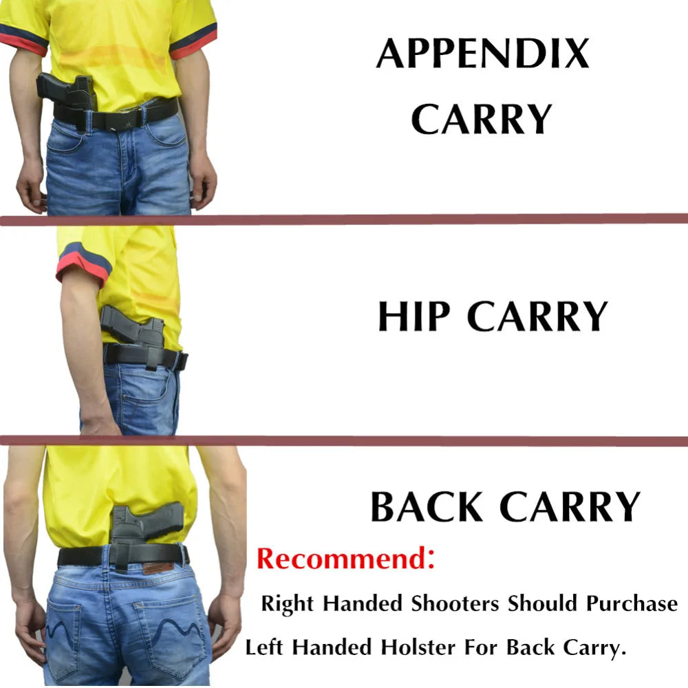 Holster Cuir IWB Discret pour Pistolet – Compatible Sig Sauer, Glock, Beretta, et plus - BLACKBEARD OUTDOOR INDUSTRIES