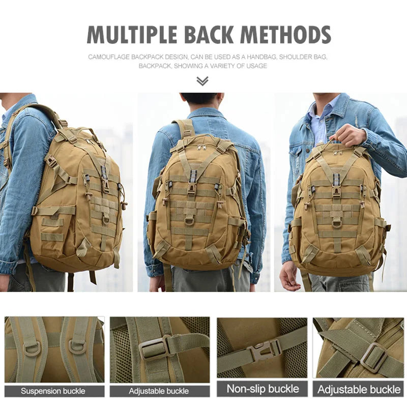 Sac à Dos de Camping 40L – Sac de Voyage Tactique Molle pour Homme, Rucksack de Randonnée et Escalade, Sac à Épaule Réfléchissant Outdoor - BLACKBEARD OUTDOOR INDUSTRIES